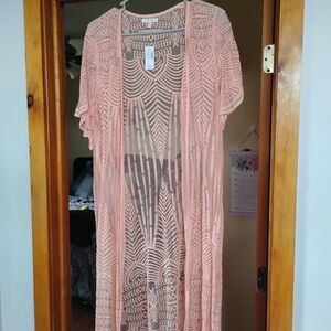 Peach Lace Kimono